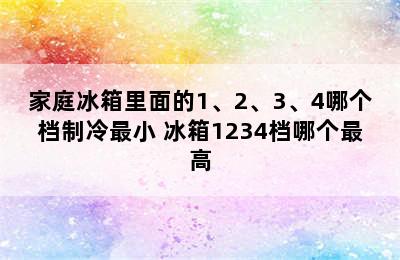 家庭冰箱里面的1、2、3、4哪个档制冷最小 冰箱1234档哪个最高